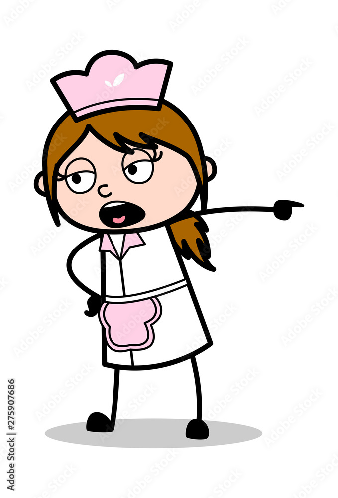 Very Angry- Retro Cartoon Waitress Female Chef Vector Illustration Very Angry- Retro Cartoon Waitress Female Chef Vector Illustration
