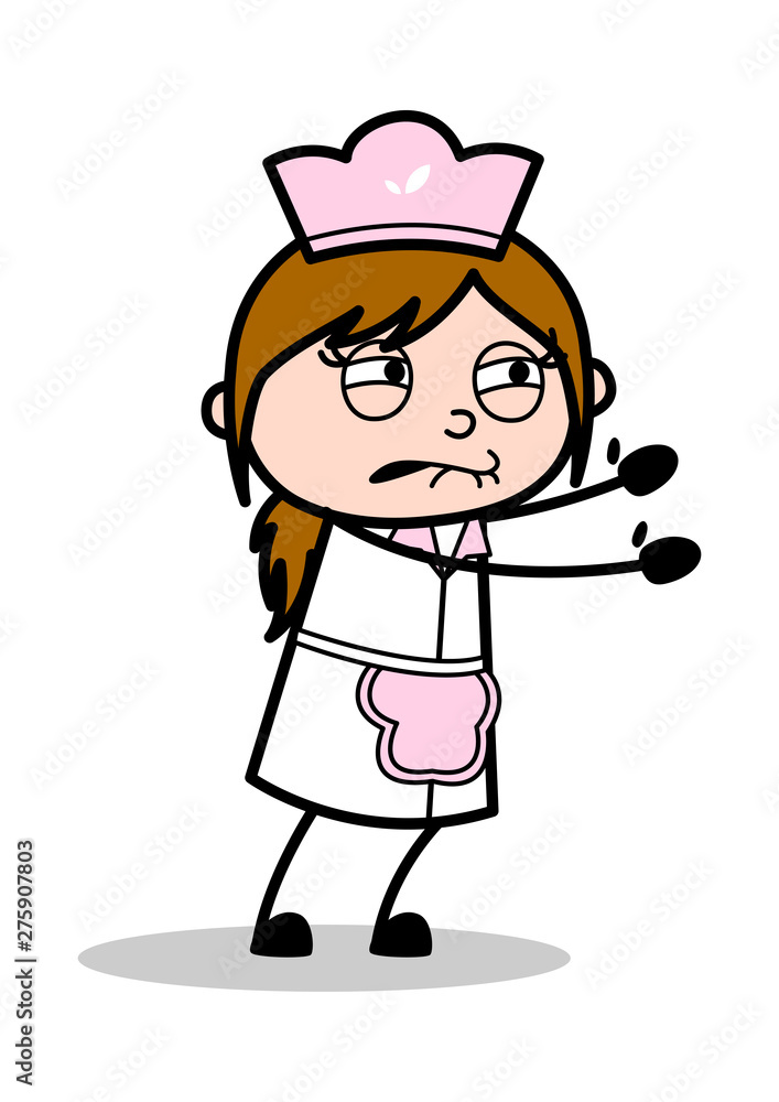 Catching - Retro Cartoon Waitress Female Chef Vector Illustration Catching - Retro Cartoon Waitress Female Chef Vector Illustration