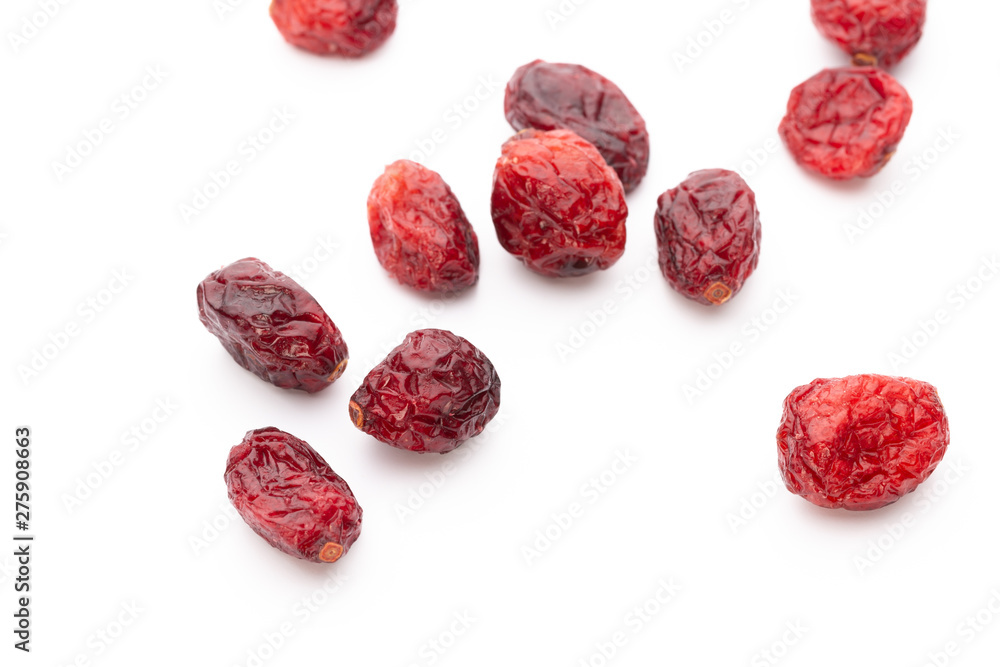 Dried cranberries isolated on white background Dried cranberries isolated on white background