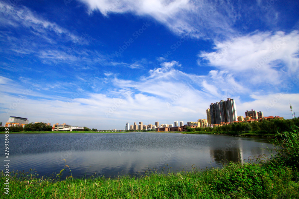 Waterfront city building scenery Waterfront city building scenery