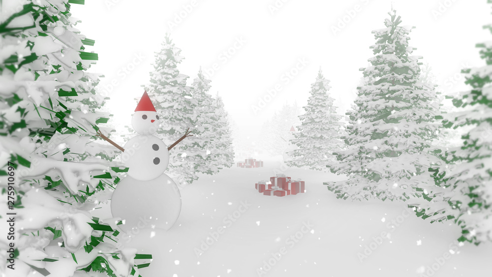 Christmas Tree Particles Background 3d Render