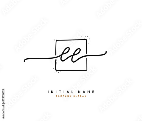 E EE Beauty vector initial logo, handwriting logo of initial signature, wedding, fashion, jewerly, boutique, floral and botanical with creative template for any company or business.