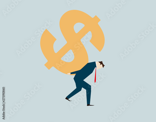 Money pressure, business people with currency symbols,dollar