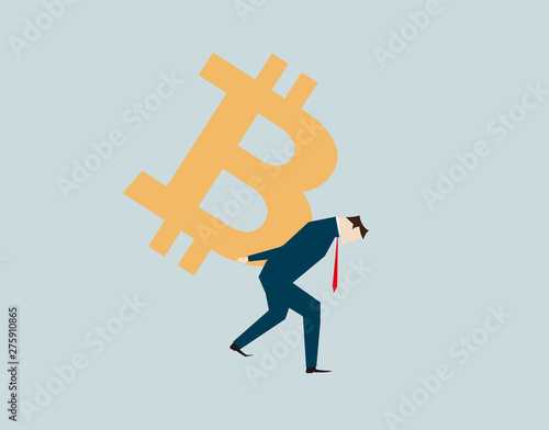 Money pressure, business people with currency symbols,bitcoin
