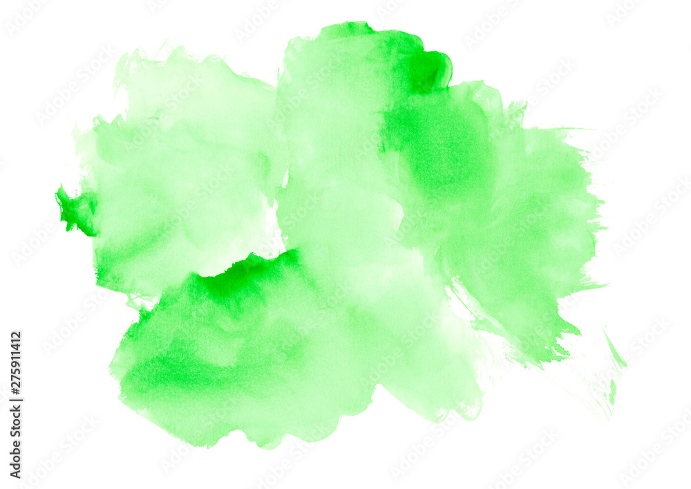 green watercolor gradient strokes brush.Manual work.Watercolor banner in high resolution