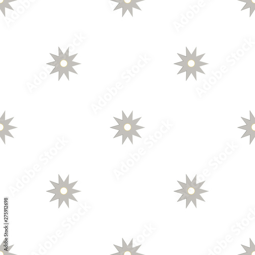 Seamless pattern with shurikens. Ninja weapon. Samurai equipment. Cartoon style. Vector illustration for design, web, wrapping paper, fabric, wallpaper.