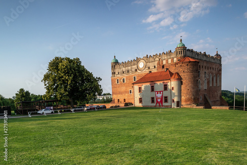 Castle on the hill in Golub city Dobrzyn, panorama of the city center, Poland photo
