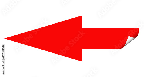 Roter Pfeil nach links vor weißem Hintergrund photo