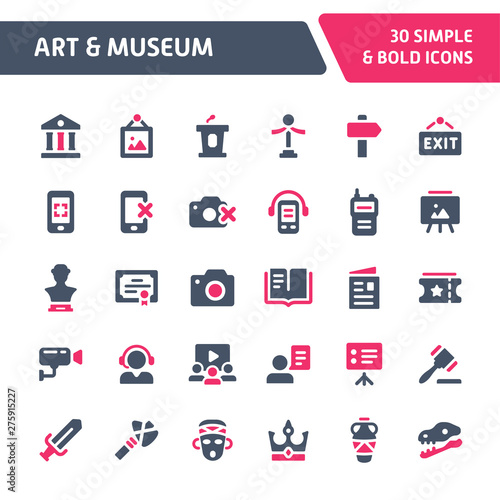 Art & Museum Vector Icon Set.