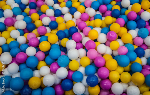 multicolored bright balls swimming pool
