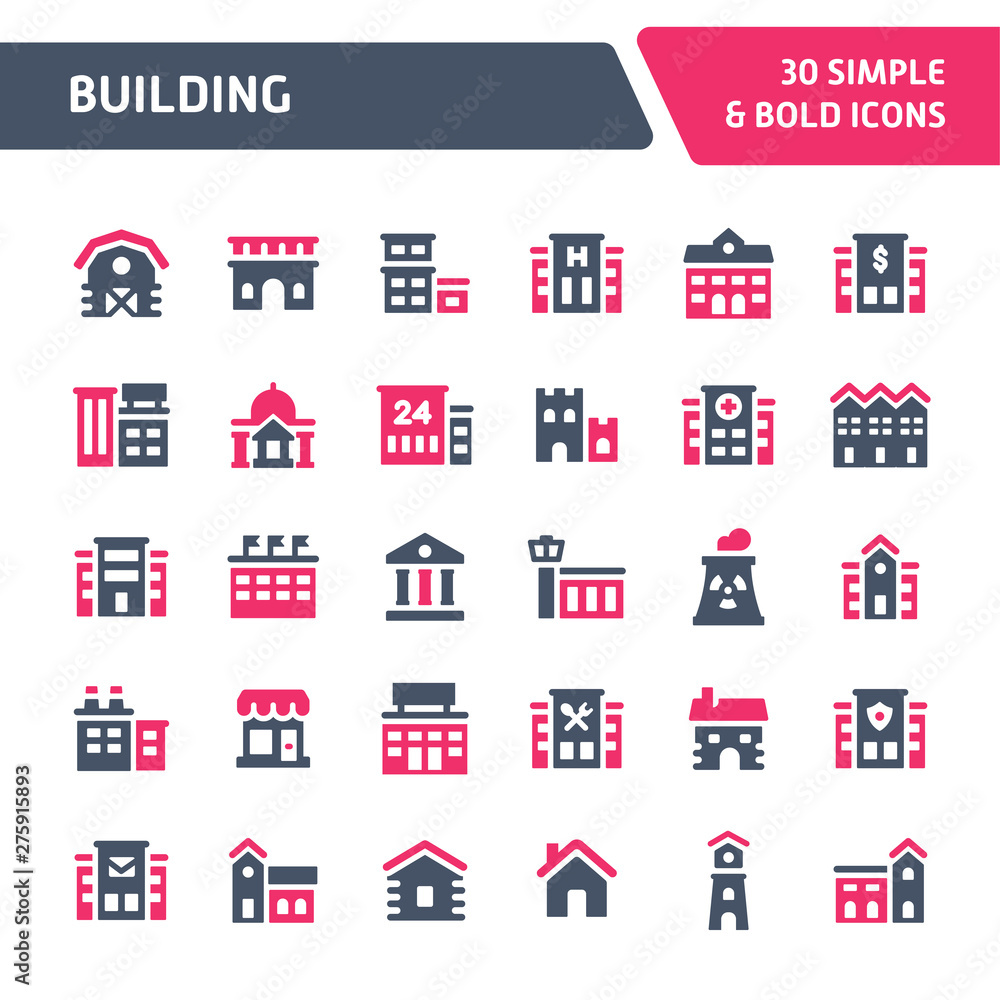 Building Vector Icon Set. Building Vector Icon Set.