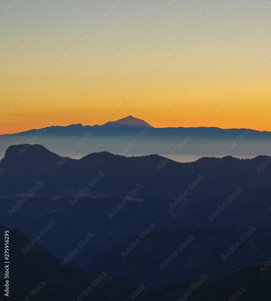 sunset in mountains