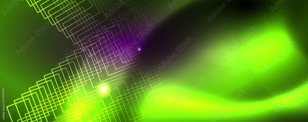 Shiny glowing design background, neon style lines, technology concept, vector Shiny glowing design background, neon style lines, technology concept, vector