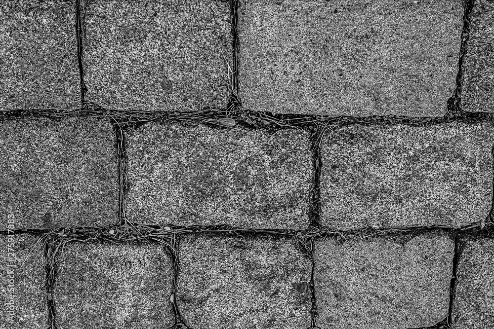 Fototapeta premium granite background rectangular block gray toned pattern urban style stiff base track park base site monochrome