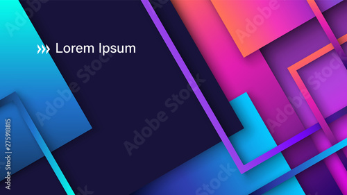 Abstract Colorful Background with superimposed colored papers. Geometric Vector Illustration. Aspect Ratio 16:9. EPS 10 Format.