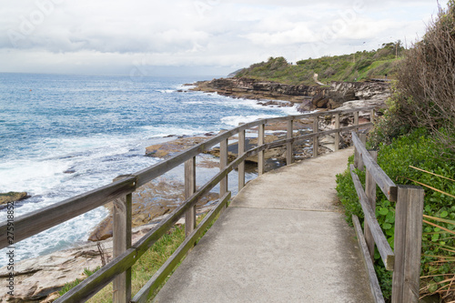 Walkway on the New South Wales coastline near Freshwater Bay  Sydney  Australia