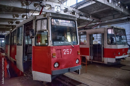 Tram Tatra KTM and Tatra on repair in the Lipetsk depot