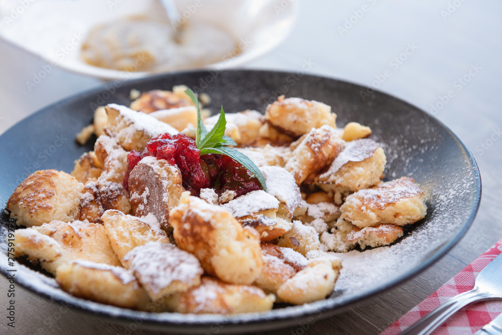 kaiserschmarrn with apple sauce and cranberries jam kaiserschmarrn with apple sauce and cranberries jam