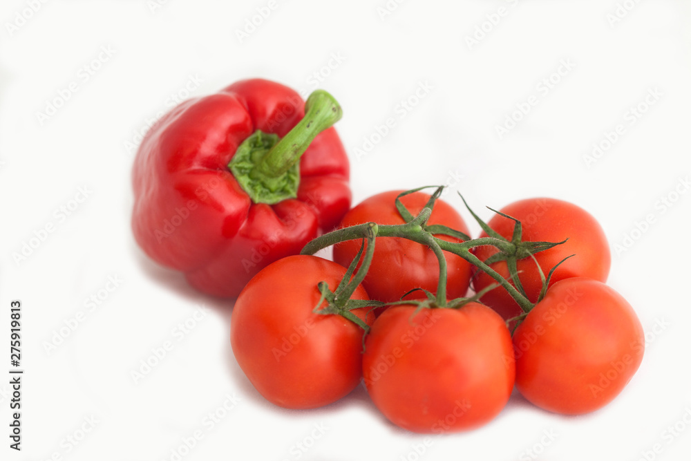 tomatoes and capsicum isolated on white background tomatoes and capsicum isolated on white background