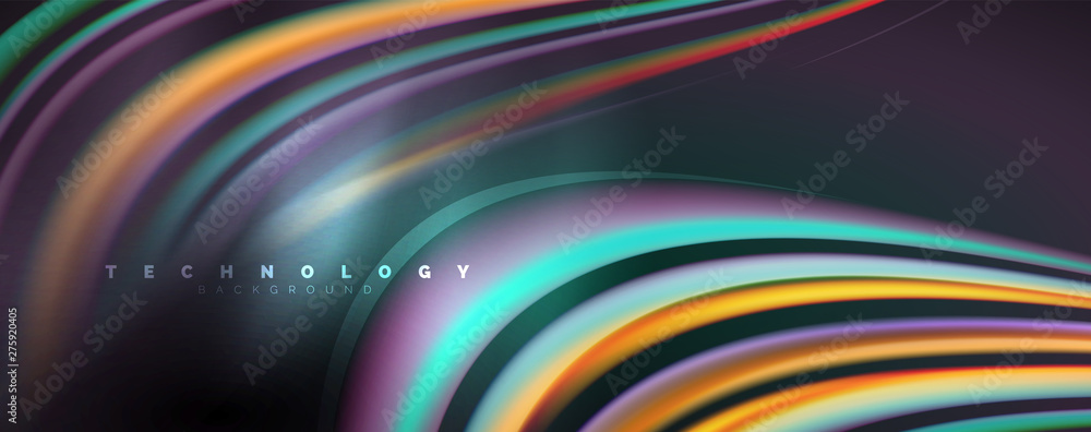 Fluid color swirls on black. Modern background with trendy design Fluid color swirls on black. Modern background with trendy design
