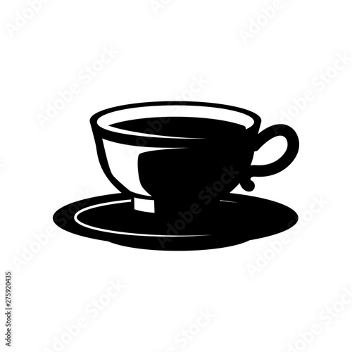 Coffee cup illustration isolated on white. Design element for logo  label  sign  poster  flyer. Vector illustration