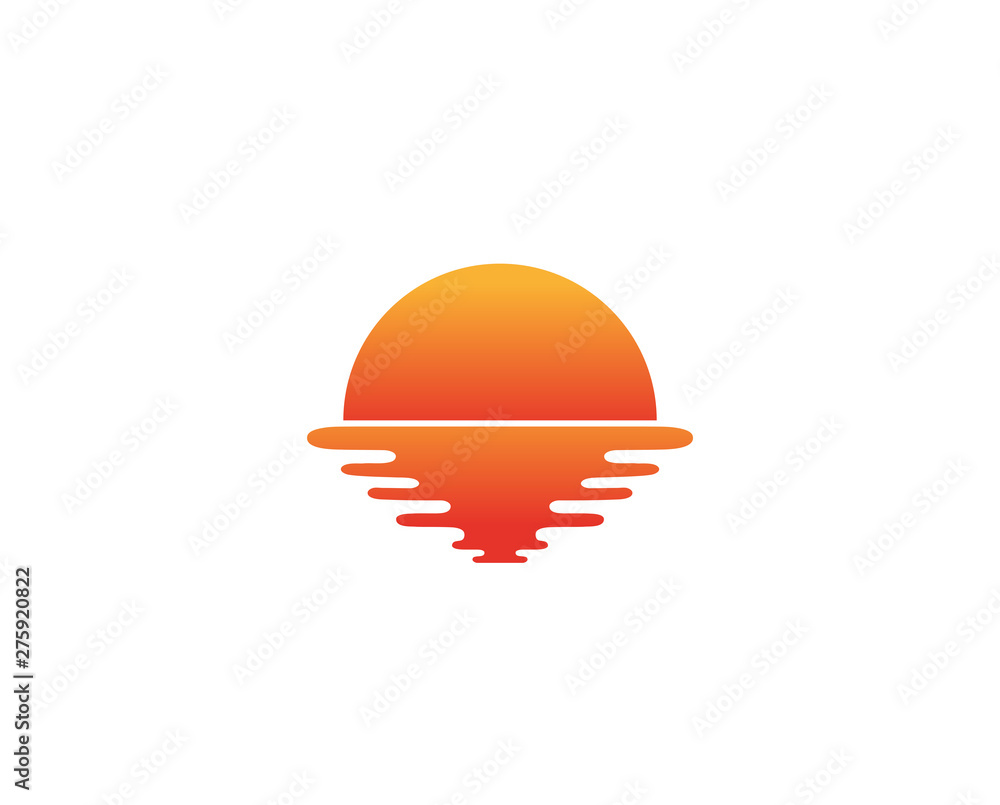 Fototapeta premium Creative Abstract Sunset Logo Design Vector Symbol Illustration