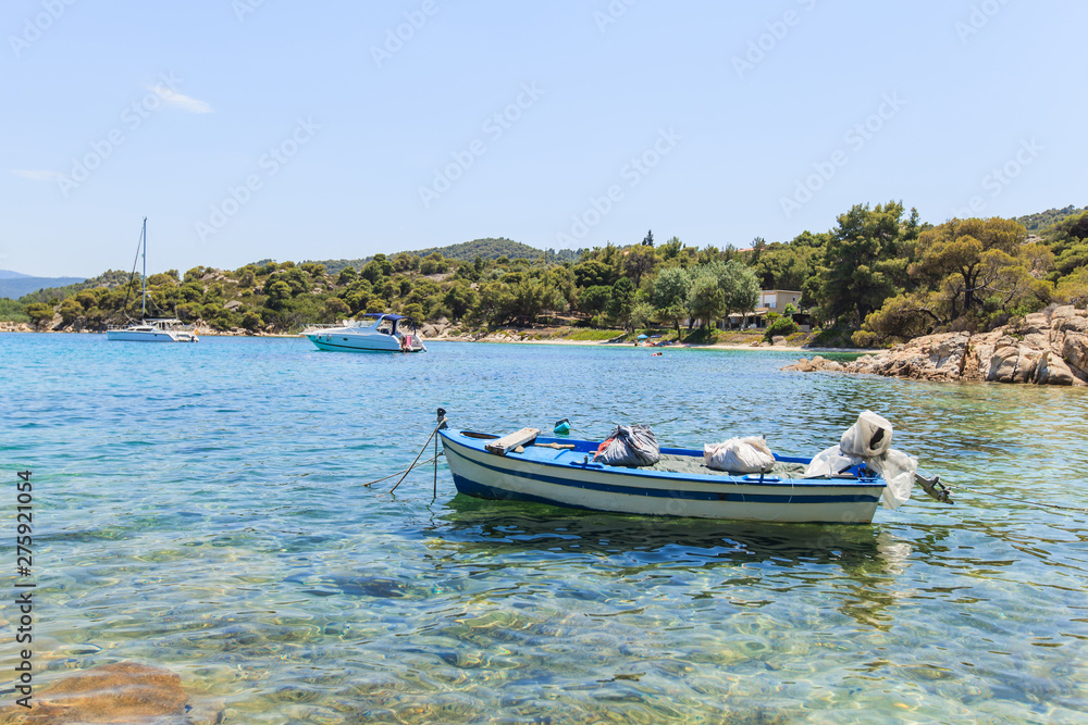  beautiful summer seascape of bay with clear sea water