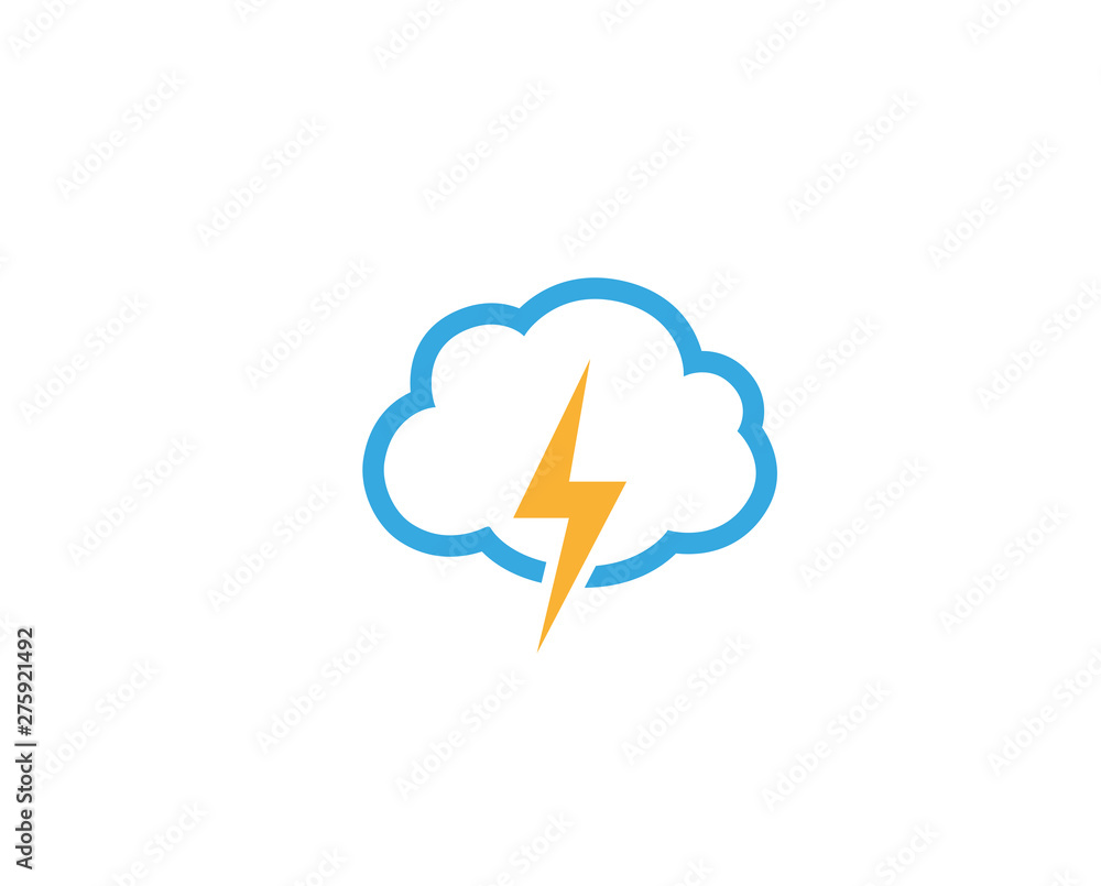 Creative Abstract Cloud Thunder Logo Design Vector Symbol Illustration Creative Abstract Cloud Thunder Logo Design Vector Symbol Illustration