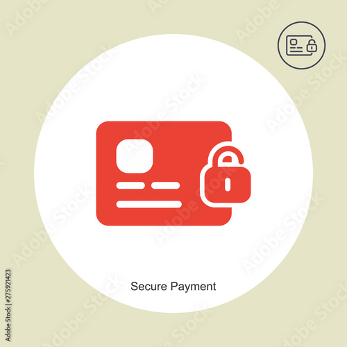 Security credit card simple isolated vector icon.