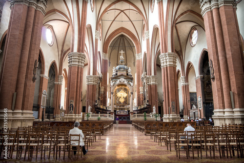 inside Baslica of San Petronio in the center of Bologna city in Italy