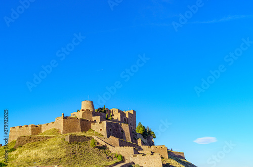 View of the medieval castle of Cardona. The most important medieval fortress in Catalonia and one of the most important in Spain. Copy space available