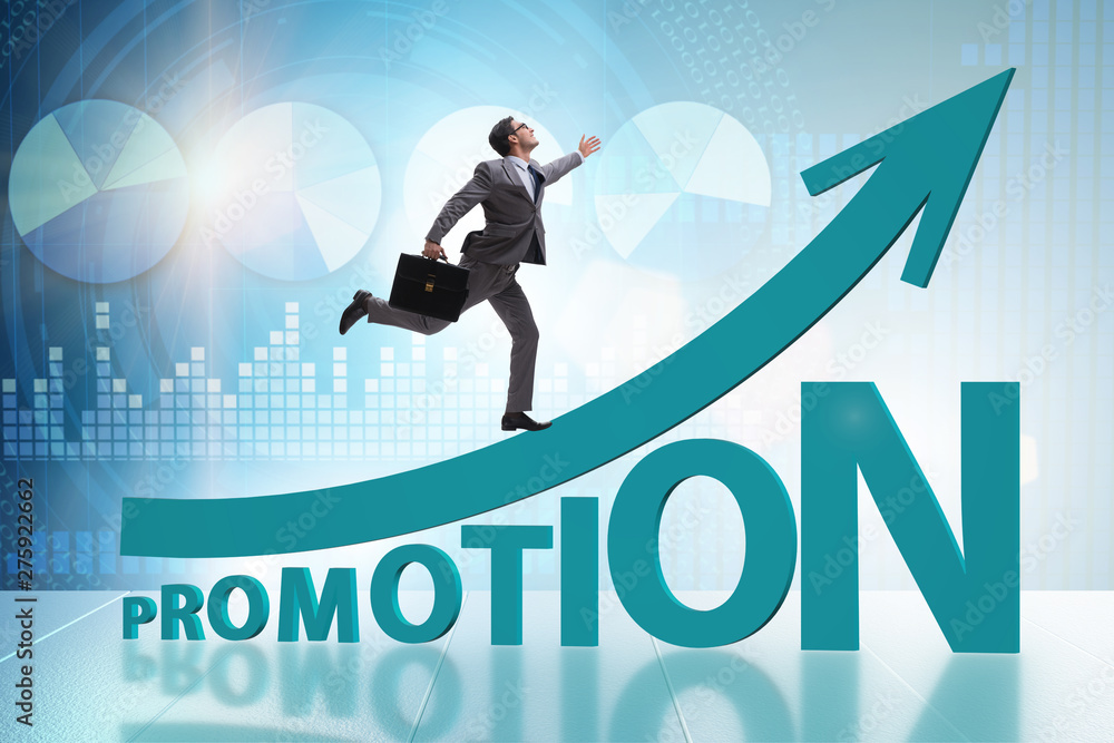 Concept of promotion with businessman Concept of promotion with businessman