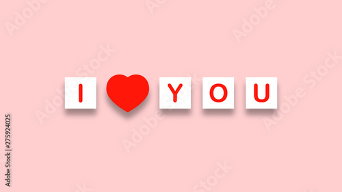 Banner. Love text illustration