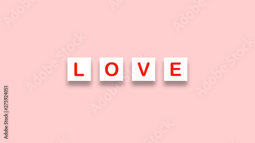 Banner. Love text illustration