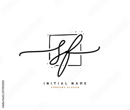 S F SF Beauty vector initial logo, handwriting logo of initial signature, wedding, fashion, jewerly, boutique, floral and botanical with creative template for any company or business.