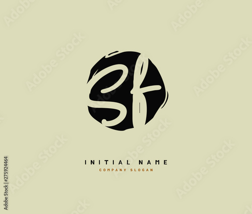 S F SF Beauty vector initial logo, handwriting logo of initial signature, wedding, fashion, jewerly, boutique, floral and botanical with creative template for any company or business.