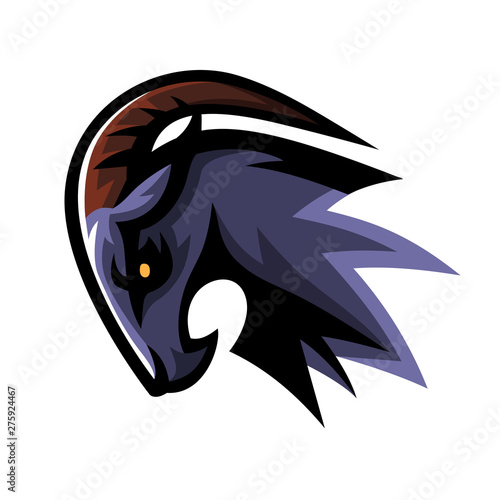 Goat, Mascot logo, Sticker design, Vector illustration.