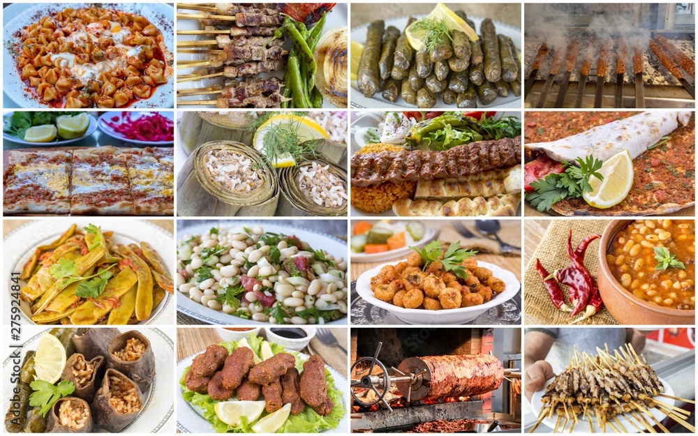 Traditional delicious Turkish foods collage. Food concept photo. Traditional delicious Turkish foods collage. Food concept photo.