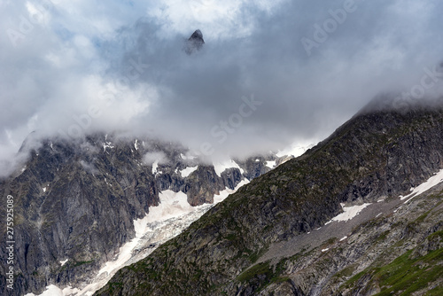 Summits of Alps near Courmayuer, Italy.