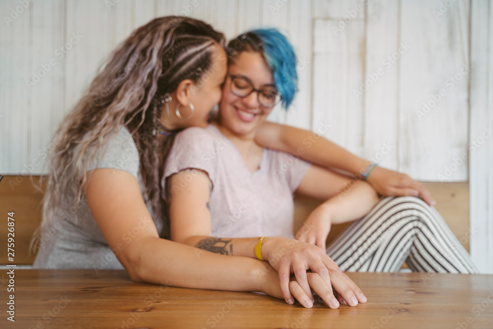 More than friendship between two women.Multicultural love without ...
