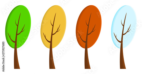 Set of tree icon. Vector illustration.