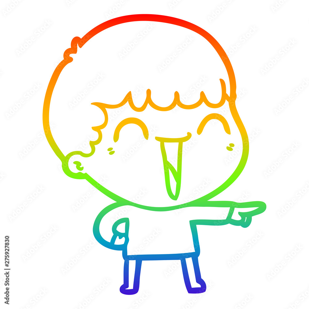 rainbow gradient line drawing cartoon happy man rainbow gradient line drawing cartoon happy man