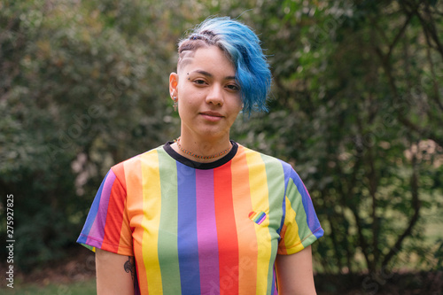 beautiful young woman proud to be gay.