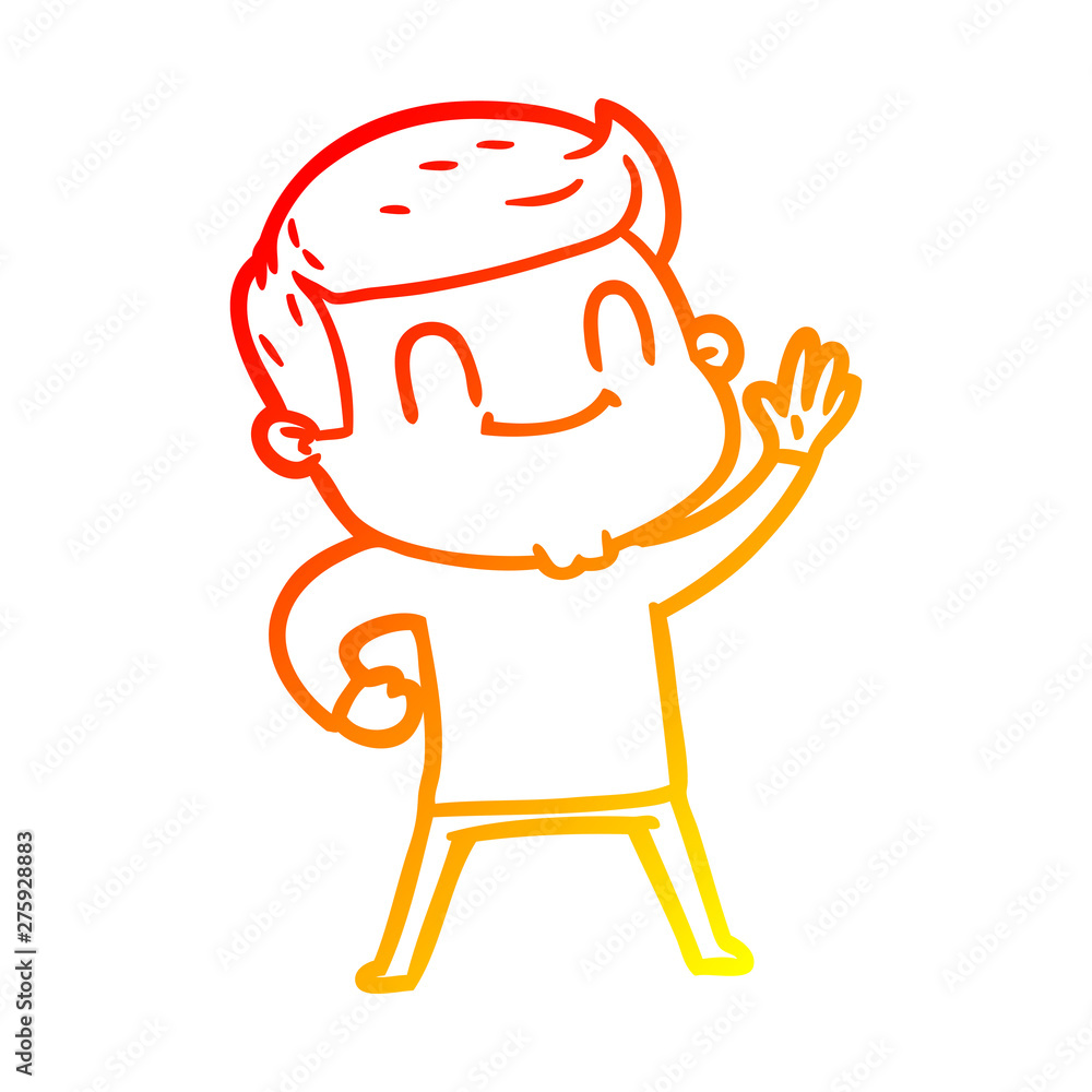 warm gradient line drawing cartoon friendly man warm gradient line drawing cartoon friendly man