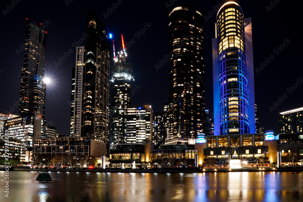 Obraz premium Melbourne CBD night life