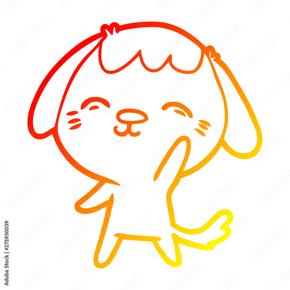 warm gradient line drawing happy cartoon dog warm gradient line drawing happy cartoon dog