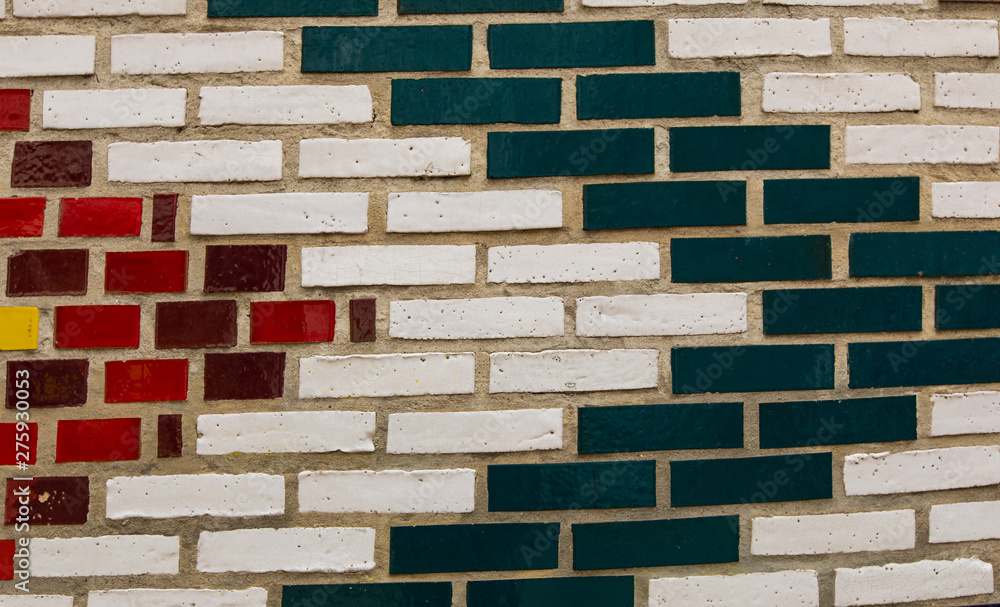 Obraz premium Colorful brick wall background