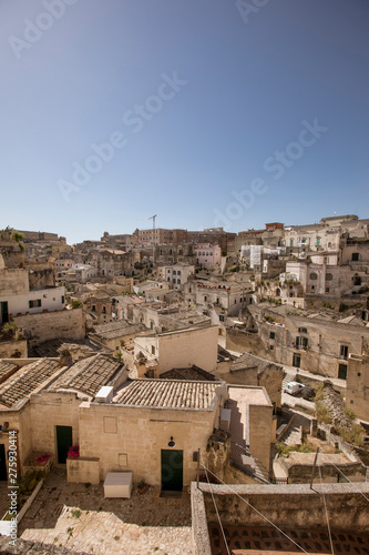 Panoramic view of the ancient town of Matera at Basilicata region in southern Italy