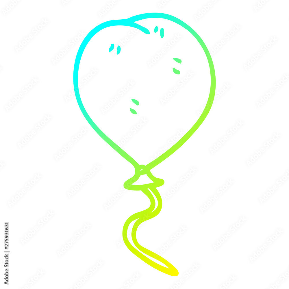 cold gradient line drawing cartoon balloon cold gradient line drawing cartoon balloon