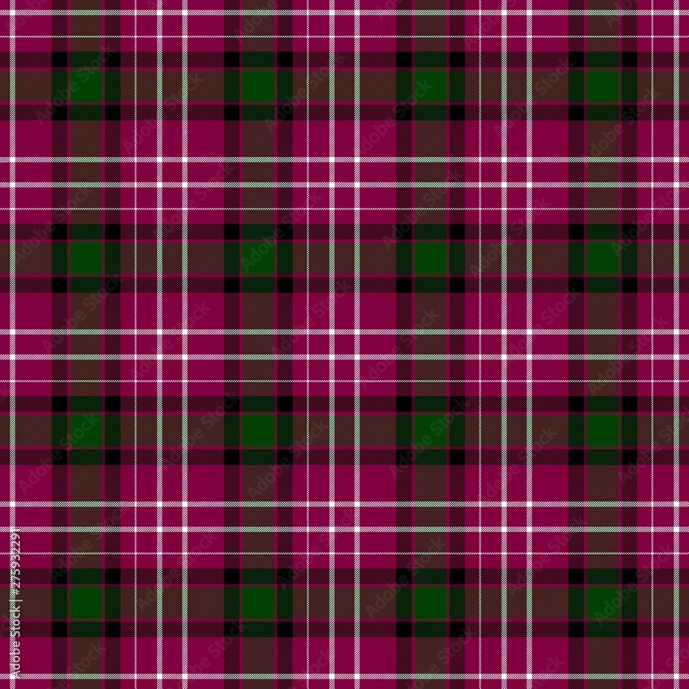 checked diamond tartan plaid scotch kilt fabric seamless pattern texture background - color burgundy red, purple, violet, green and white